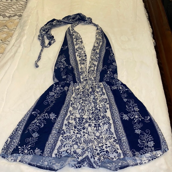 blue and white romper - Picture 1 of 2